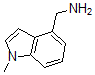 structure of CAS# 864264-02-8, 1-Methyl-1H-Indole-4-Methanamine;1-(1-Methyl-1H-Indol-4-Yl)Methylamine 97%;1-(1-METHYL-1H-INDOL-4-YL)METHYLAMINE 97;4-(Aminomethyl)-1-Methyl-1H-Indole 97%