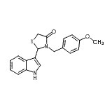 CAS#: 86427-43-2， 2-(1H-Indol-3-yl)-3-(4-methoxybenzyl)-1,3-thiazolidin-4-one