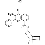 CAS#: 86433-37-6， 1-Azabicyclo[2.2.2]oct-3-yl 3-methyl-4-oxo-2-phenyl-4H-chromene-8-carboxylate hydrochloride (1:1)