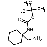 structure of CAS# 864943-63-5, 2-Methyl-2-propanyl [1-(aminomethyl)cyclohexyl]carbamate;(1-Aminomethyl-cyclohexyl)-carbamic acid tert-butyl ester;MFCD06660460;tert-butyl 1-(aminomethyl)cyclohexylcarbamate