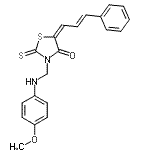 CAS#: 86650-11-5， (5E)-3-{[(4-Methoxyphenyl)amino]methyl}-5-[(2E)-3-phenyl-2-propen-1-ylidene]-2-thioxo-1,3-thiazolidin-4-one