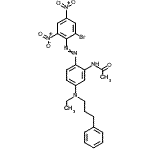 CAS#: 86806-69-1， N-{2-[(2-Bromo-4,6-dinitrophenyl)diazenyl]-5-[ethyl(3-phenylpropyl)amino]phenyl}acetamide