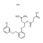 CAS#: 86819-22-9， 4-{[1-{2-[2-(3-Chlorophenyl)ethyl]phenoxy}-3-(dimethylamino)-2-propanyl]oxy}-4-oxobutanoic acid hydrochloride (1:1)