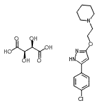 CAS#: 86871-53-6， (2R,3R)-2,3-Dihydroxysuccinic acid - 1-(2-{[5-(4-chlorophenyl)-1H-pyrazol-3-yl]oxy}ethyl)piperidine (1:1)