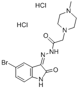 CAS 登录号：86873-25-8， (Z)-4-甲基-1-哌嗪乙酸 (5-溴-1,2-二氢-2-氧代-3H-吲哚-3-亚基)酰肼二盐酸盐