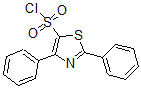 structure of CAS# 868755-57-1, 2,4-Diphenyl-5-Thiazolesulfonylchloride;2,4-Diphenyl-1,3-Thiazole-5-Sulphonyl Chloride 97%;2,4-DIPHENYL-1,3-THIAZOLE-5-SULPHONYL CHLORIDE;2,4-DIPHENYL-1,3-THIAZOLE-5-SULFONYL CHLORIDE