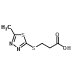 结构式 CAS# 869943-40-8, 3-[(5-甲基-1,3,4-噻二唑-2-基)硫基]丙酸
