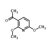 structure of CAS# 870703-62-1, 1-(2,6-Dimethoxy-3-pyridinyl)ethanone;1-(2,6-dimethoxypyridin-3-yl)ethanone;3-ACETYL-2,6-DIMETHOXYPYRIDINE;658316_ALDRICH