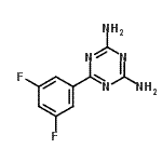 structure of CAS# 870704-12-4, 6-(3,5-Difluorophenyl)-1,3,5-triazine-2,4-diamine;2,4-DIAMINO-6- -1,3,5-TRIAZINE;2,4-Diamino-6-(3,5-difluorophenyl)-1,3,5-triazine;6-(3,5-difluorophenyl)-1,3,5-triazine-2,4-diamine