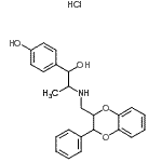 CAS#: 87081-18-3， 4-(1-Hydroxy-2-{[(3-phenyl-2,3-dihydro-1,4-benzodioxin-2-yl)methyl]amino}propyl)phenol hydrochloride (1:1)