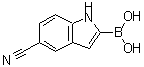 结构式 CAS# 871329-64-5, (5-氰基-1H-吲哚-2-基)硼酸