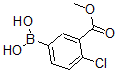 structure of CAS# 874219-45-1, 5-Borono-2-Chloro-Benzoic Acid 1-Methyl Ester;4-Chloro-3-(Methoxycarbonyl)Benzeneboronic Acid 98%;4-CHLORO-3-(METHOXYCARBONYL)BENZENEBORONIC ACID;4-CHLORO-3-(METHOXYCARBONYL)PHENYLBORONIC ACID