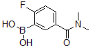 structure of CAS# 874289-46-0, B-[5-[(Dimethylamino)Carbonyl]-2-Fluorophenyl]-Boronic Acid;5-(Dimethylcarbamoyl)-2-Fluorobenzeneboronic Acid 98%;5-(Dimethylcarbamoyl)-2-Fluorobenzeneboronicacid98%;5-(DIMETHYLCARBAMOYL)-2-FLUOROBENZENEBORONIC ACID