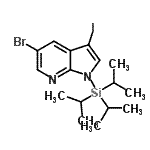 structure of CAS# 875639-49-9, 5-Bromo-3-iodo-1-(triisopropylsilyl)-1H-pyrrolo[2,3-b]pyridine;1H-Pyrrol<wbr>o[2,3-b]p<wbr>yridine, <wbr>5-bromo-3<wbr>-iodo-1-[<wbr>tris(1-me<wbr>thylethyl<wbr>)silyl]-;5-Bromo-3<wbr>-iodo-1-t<wbr>riisoprop<wbr>ylsilanyl<wbr>-1H-pyrro<wbr>lo[2,3-b]<wbr>pyridine;MFCD08741530