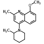 CAS#: 87602-61-7， 8-Methoxy-2-methyl-4-(2-methyl-1-piperidinyl)quinoline