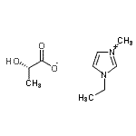 结构式 CAS# 878132-19-5, 1-乙基-3-甲基-1H-咪唑-3-鎓(2S)-2-羟基丙酸酯