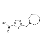 structure of CAS# 878680-54-7, 5-(1-Azepanylmethyl)-2-furoic acid;5-(azaperhydroepinylmethyl)furan-2-carboxylic acid;5-(azepan-1-ylmethyl)-2-furoic acid;5-(azepan-1-ylmethyl)-2-furoicacid