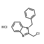 structure of CAS# 878748-66-4, 1-Benzyl-2-(chloromethyl)-1H-benzimidazole hydrochloride (1:1);1-benzyl-2-(chloromethyl)-1H-benzo[d]imidazole hydrochloride;1-Benzyl-2-chloromethyl-1H-benzoimidazole hydrochloride;1-Benzyl-2-chloromethyl-1H-benzoimidazolehydrochloride