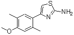 structure of CAS# 879053-77-7, 4-(4-Methoxy-2,5-dimethylphenyl)-1,3-thiazol-2-amine;4-(4-Methoxy-2,5-dimethylphenyl)-1,3-thiazol-2-;4-(4-Methoxy-2,5-dimethyl-phenyl)-thiazol-2-ylamine;Amine