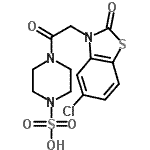 CAS#: 87925-15-3， 4-[2-(5-chloro-2-oxo-1,3-benzothiazol-3-yl)acetyl]piperazine-1-sulfonic acid
