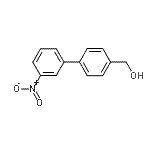 structure of CAS# 880158-11-2, (3'-Nitro-4-biphenylyl)methanol;(3'-Nitro[1,1'-biphenyl]-4-yl)methanol;[1,1'-BIPHENYL]-4-METHANOL,3'-NITRO-;[4-(3-nitrophenyl)phenyl]methan-1-ol