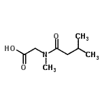structure of CAS# 88127-29-1, N-Methyl-N-(3-methylbutanoyl)glycine;2-(N,3-dimethylbutanamido)acetic acid;2-[Methyl(3-methylbutanoyl)amino]acetic acid;2-[Methyl(3-methylbutanoyl)amino]aceticacid