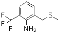 结构式 CAS# 88301-96-6, 2-氨基-3-(甲硫基甲基)三氟甲苯