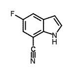 structure of CAS# 883500-80-9, 5-Fluoro-1H-indole-7-carbonitrile;5-Fluoro-1H-indole-7-carbonitrile;5-Fluoro-indole-7-carbonitrile;7-Cyano-5-fluoro-1H-indole
