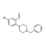结构式 CAS# 883512-03-6, 2-(4-苄基-1-哌嗪基)-5-溴苯甲醛