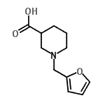 structure of CAS# 883542-33-4, 1-(2-Furylmethyl)-3-piperidinecarboxylic acid;1-(2-furylmethyl)piperidine-3-carboxylic acid;1-(furan-2-ylmethyl)piperidine-3-carboxylic acid;1-Furan-2-ylmethyl-piperidine-3-carboxylic acid
