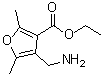 structure of CAS# 883544-97-6, Ethyl 4-(aminomethyl)-2,5-dimethyl-3-furoate;4-Aminome<wbr>thyl-2,5-<wbr>dimethyl-<wbr>furan-3-c<wbr>arboxylic<wbr>acid ethy<wbr>l ester;Ethyl 4-(aminomethyl)-2,5-dimethyl-3-furoate #;ethyl 4-(aminomethyl)-2,5-dimethylfuran-3-carboxylate