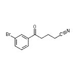 structure of CAS# 884504-60-3, 5-(3-Bromophenyl)-5-oxopentanenitrile;5-(3-Bromophenyl)-5-Oxovaleronitrile;Benzenepentanenitrile,3-bromo-d-oxo-;MFCD00672044