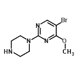 结构式 CAS# 885267-38-9, 5-溴-4-甲氧基-2-(1-哌嗪基)嘧啶