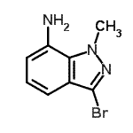 structure of CAS# 885271-76-1, 3-Bromo-1-methyl-1H-indazol-7-amine;3-Bromo-1-methyl-1H-indazol-7-amine;3-Bromo-1-methyl-1H-indazol-7-ylamine;3-Bromo-1-methylindazol-7-amine