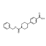 structure of CAS# 885274-62-4, 4-(1-benzyloxycarbonyl-4-piperidyl)benzoic acid;1-CBZ-4-(4-CARBOXY-PHENYL)-PIPERIDINE;1-PIPERID<wbr>INECARBOX<wbr>YLICACID,<wbr> 4-(4-CAR<wbr>BOXYPHENY<wbr>L)-, 1-(P<wbr>HENYLMETH<wbr>YL) ESTER;4-{1-[(benzyloxy)carbonyl]piperidin-4-yl}benzoic acid