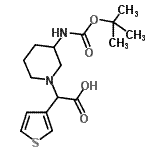 CAS#: 885275-61-6， [3-({[(2-Methyl-2-propanyl)oxy]carbonyl}amino)-1-piperidinyl](3-thienyl)acetic acid