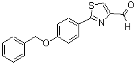 结构式 CAS# 885278-93-3, 2-[4-(苄氧基)苯基]-1,3-噻唑-4-甲醛