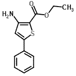 结构式 CAS# 88534-50-3, 乙基3-氨基-5-苯基-2-噻吩羧酸酯