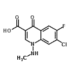 CAS#: 88569-39-5， 7-Chloro-6-fluoro-1-(methylamino)-4-oxo-1,4-dihydro-3-quinolinecarboxylic acid