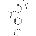 structure of CAS# 886360-56-1, 3-[4-(Methoxycarbonyl)phenyl]-3-[(trifluoroacetyl)amino]propanoic acid;3-(4-(met<wbr>hoxycarbo<wbr>nyl)pheny<wbr>l)-3-(2,2<wbr>,2-triflu<wbr>oroacetam<wbr>ido)propa<wbr>noic acid;3-[4-(Met<wbr>hoxycarbo<wbr>nyl)pheny<wbr>l]-3-[(2,<wbr>2,2-trifl<wbr>uoroacety<wbr>l)amino]p<wbr>ropanoic <wbr>acid;3-[4-(MET<wbr>HOXYCARBO<wbr>NYL)PHENY<wbr>L]-3-[(2,<wbr>2,2-TRIFL<wbr>UOROACETY<wbr>L)AMINO]P<wbr>ROPANOICA<wbr>CID