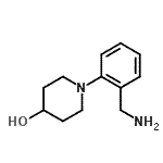 structure of CAS# 887580-19-0, 1-[2-(Aminomethyl)phenyl]-4-piperidinol;1-(2-(aminomethyl)phenyl)piperidin-4-ol;1-(2-Aminomethyl-phenyl)-piperidin-4-ol;1-(2-AMINOMETHYLPHENYL)PIPERIDIN-4-OL
