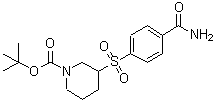 CAS#: 887591-32-4， 2-Methyl-2-propanyl 3-[(4-carbamoylphenyl)sulfonyl]-1-piperidinecarboxylate