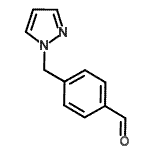 structure of CAS# 887922-90-9, 4-(1H-Pyrazol-1-ylmethyl)benzaldehyde;4-((1H-pyrazol-1-yl)methyl)benzaldehyde;4-(pyrazolylmethyl)benzaldehyde;4-Pyrazol-1-ylmethyl-benzaldehyde