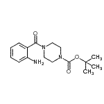 structure of CAS# 889125-00-2, 2-Methyl-2-propanyl 4-(2-aminobenzoyl)-1-piperazinecarboxylate;4-(2-Aminobenzoyl)piperazine, N1-BOC protected 95+%;4-(2-Amin<wbr>o-benzoyl<wbr>)-piperaz<wbr>ine-1-car<wbr>boxylic a<wbr>cid tert-<wbr>butyl est<wbr>er;MFCD09953029