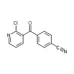 structure of CAS# 890100-45-5, 4-[(2-Chloro-3-pyridinyl)carbonyl]benzonitrile;2-chloro-3-(4-cyanobenzoyl)pyridine