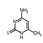 structure of CAS# 89180-08-5, 4-Amino-6-methyl-2(1H)-pyrimidinethione;2-mercapto-4-amino-6-methylpyrimidine;4-amino-6-methyl-2-pyrimidinyl hydrosulfide;6-amino-4-methylpyrimidine-2-thiol