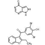 CAS#: 89247-62-1， (3,5-Dibromo-4-hydroxyphenyl)(2-ethyl-1-benzofuran-3-yl)methanone - 1,2-dihydro-4H-pyrazolo[3,4-d]pyrimidin-4-one (1:1)