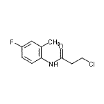 structure of CAS# 895664-33-2, 3-Chloro-N-(4-fluoro-2-methylphenyl)propanamide;3-Chloro-N-(4-fluoro-2-methylphenyl)propanamide;PROPANAMIDE,3-CHLORO-N-(4-FLUORO-2-METHYLPHENYL)-;MFCD08077757