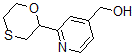 structure of CAS# 898289-25-3, 2-(4-Thiomorpholinyl)-4-Pyridinemethanol;4-(Hydroxymethyl)-2-(Thiomorpholin-4-Yl)Pyridine, 4-[4-(Hydroxymethyl)Pyridin-2-Yl]Thiomorpholine;4-(Hydroxymethyl)-2-(Thiomorpholin-4-Yl)Pyridine;4-[4-(Hydroxymethyl)Pyridin-2-Yl]Thiomorpholine