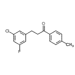 结构式 CAS# 898750-10-2, 3-(3-氯-5-氟苯基)-1-(4-甲基苯基)-1-丙酮